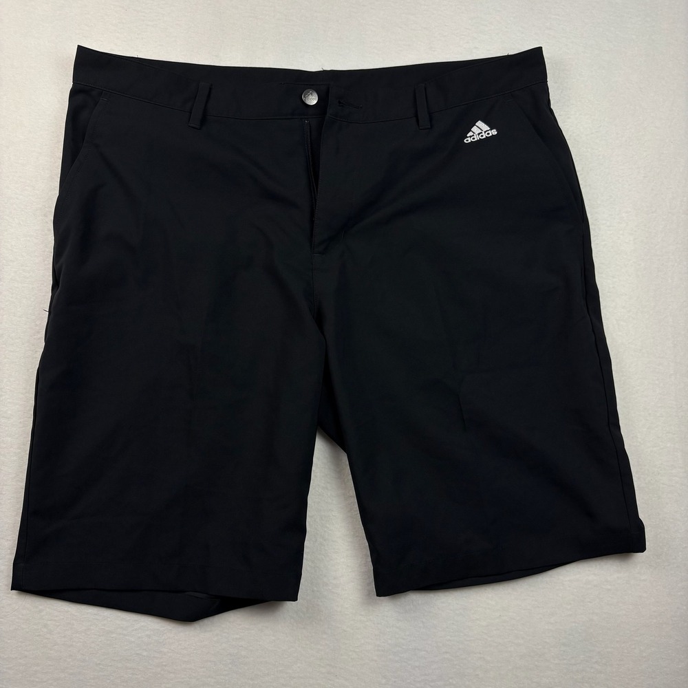 Adidas Golf Shorts Mens 38 Black 3-Stripe Performance Athletic Activewear Gym